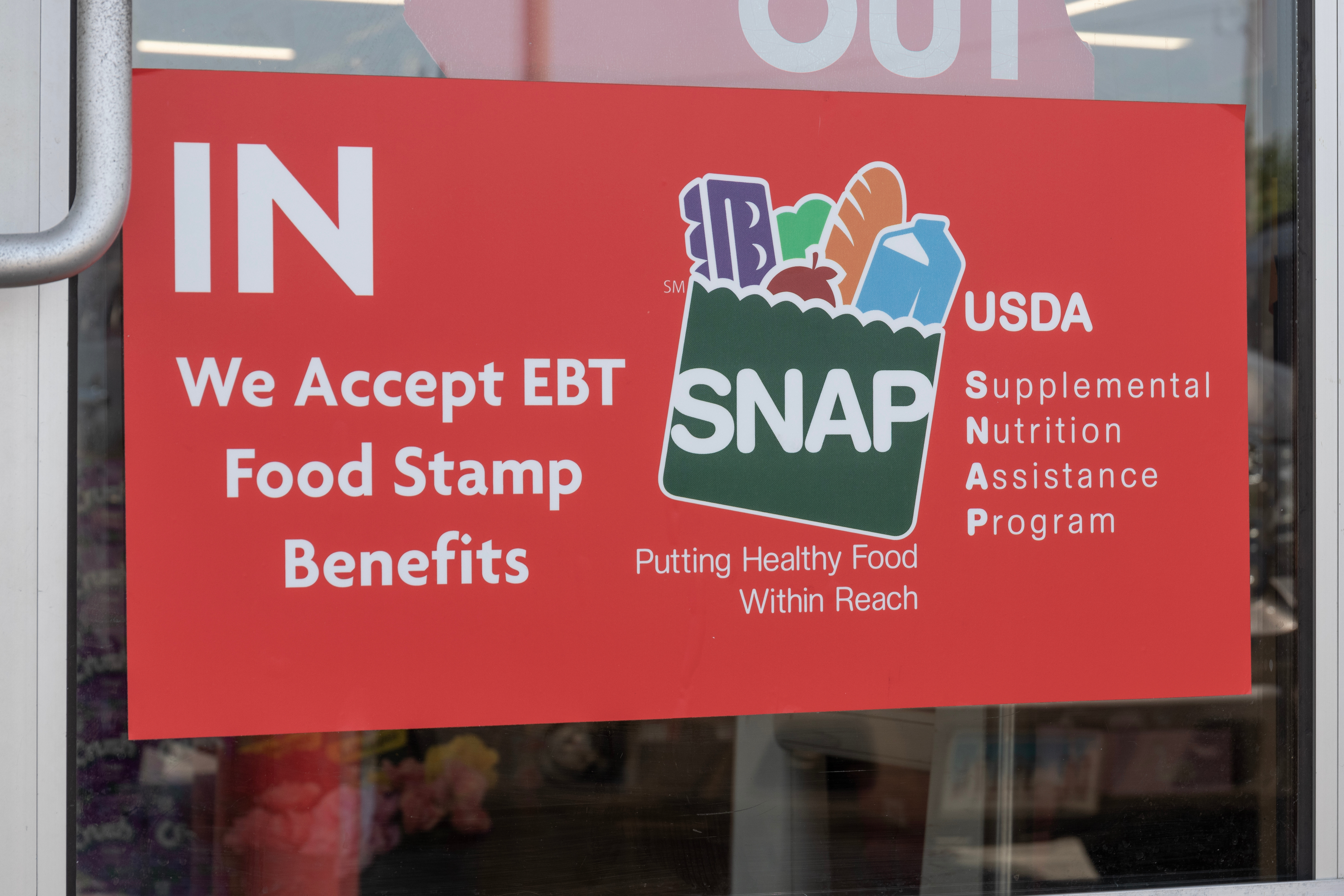 sign displaying SNAP benefit details