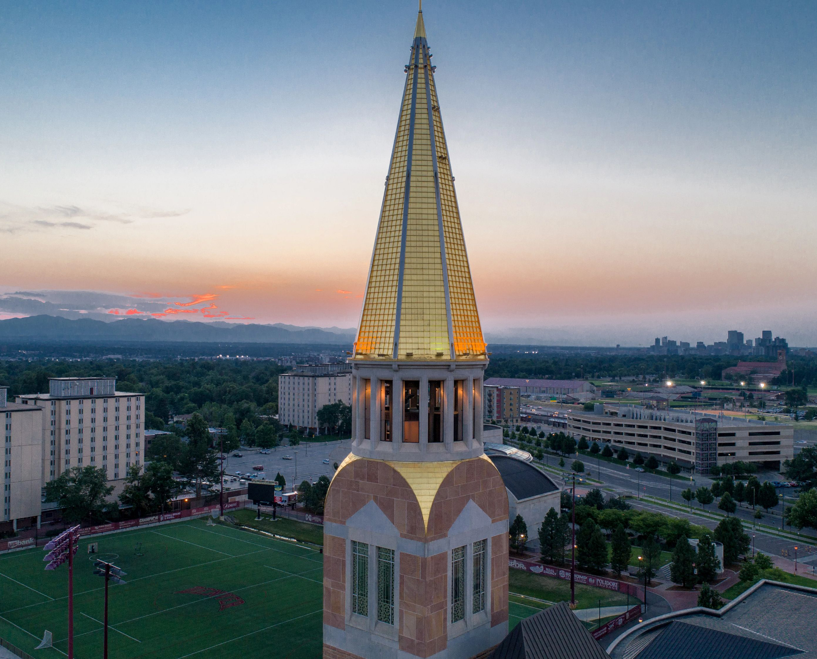 Aerial view of DU campus