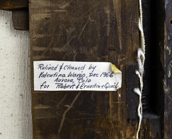 Inscription on the back of the portrait