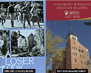 The covers of the DU bulletins from 1980-1981 and 2017-2018