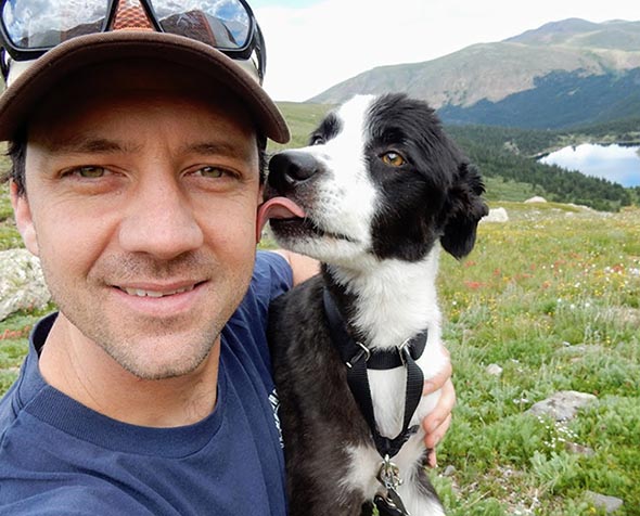 Ethan Crawford with dog 
