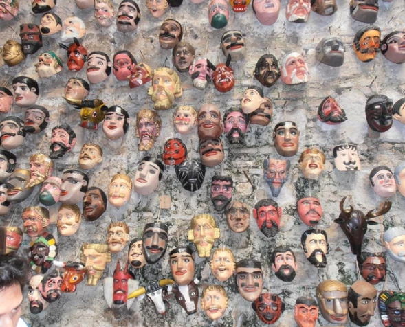 wall of masks