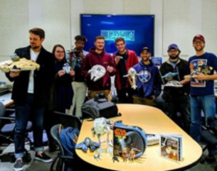 MFJS Star Wars students with francise mechandise