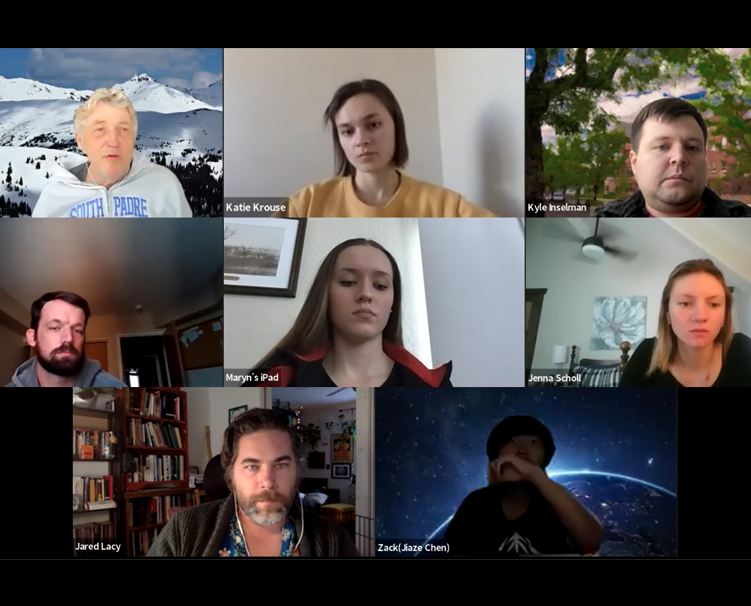 Students participate in a Religious Studies Masters level course over Zoom.