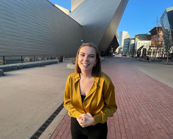 Kierra Aiello outside Denver Art Museum