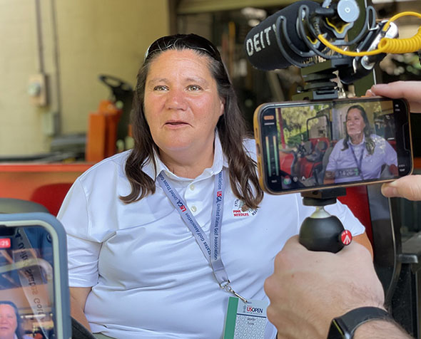 Interview at U.S. Women's Open through lens of Iphone 