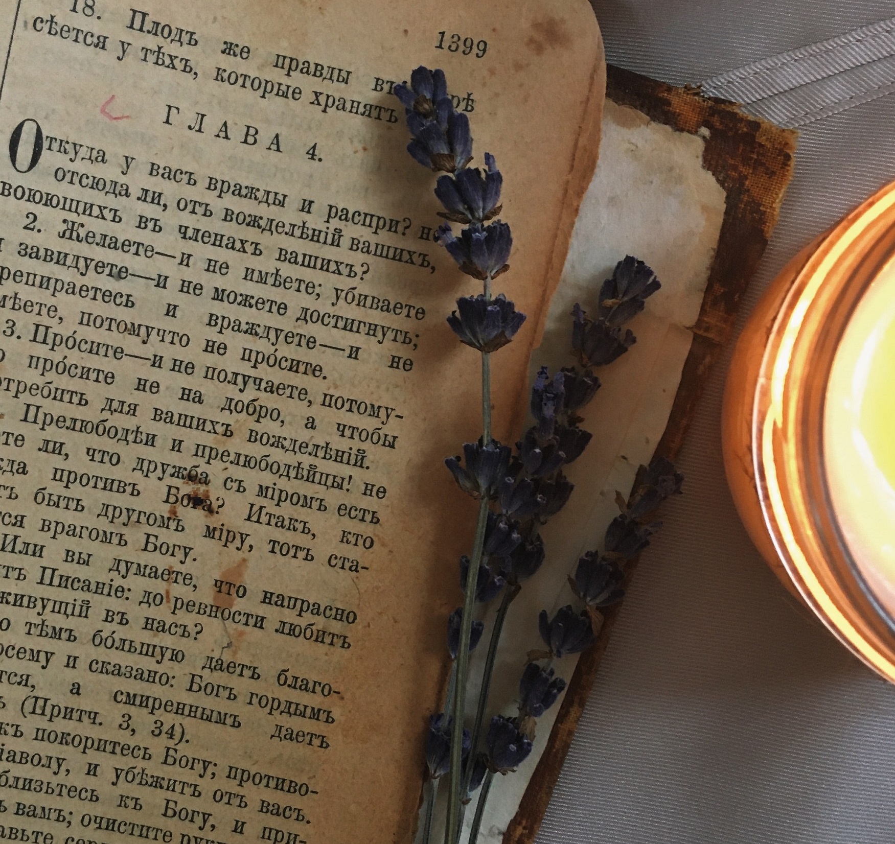 Book Candle Lavander