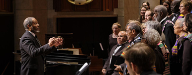 The Spirituals Choir performs conducted by director M. Roger Holland II