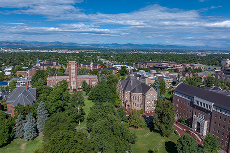 Overhead photo of DU campus