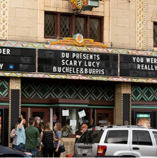 DU presents Scary Lucy on a theatre marquee