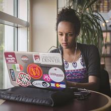 AHSS student with laptop