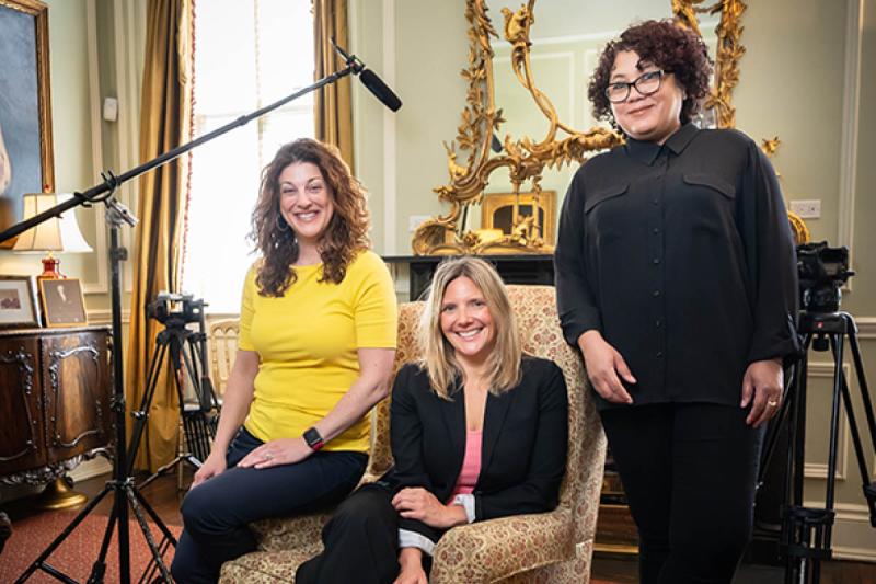 Kiley Kraskouskas (center) with her FLOWSTATE Film co-owners.