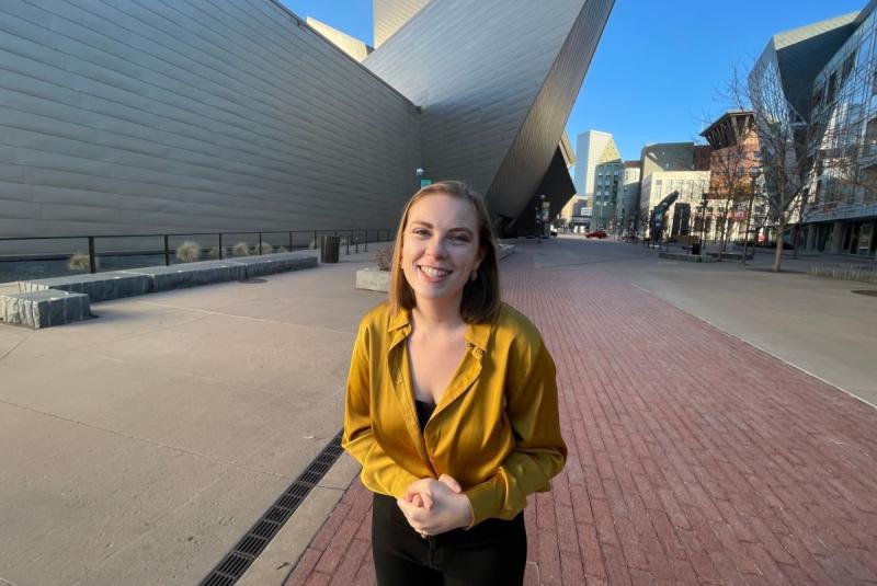 Kierra Aiello outside Denver Art Museum