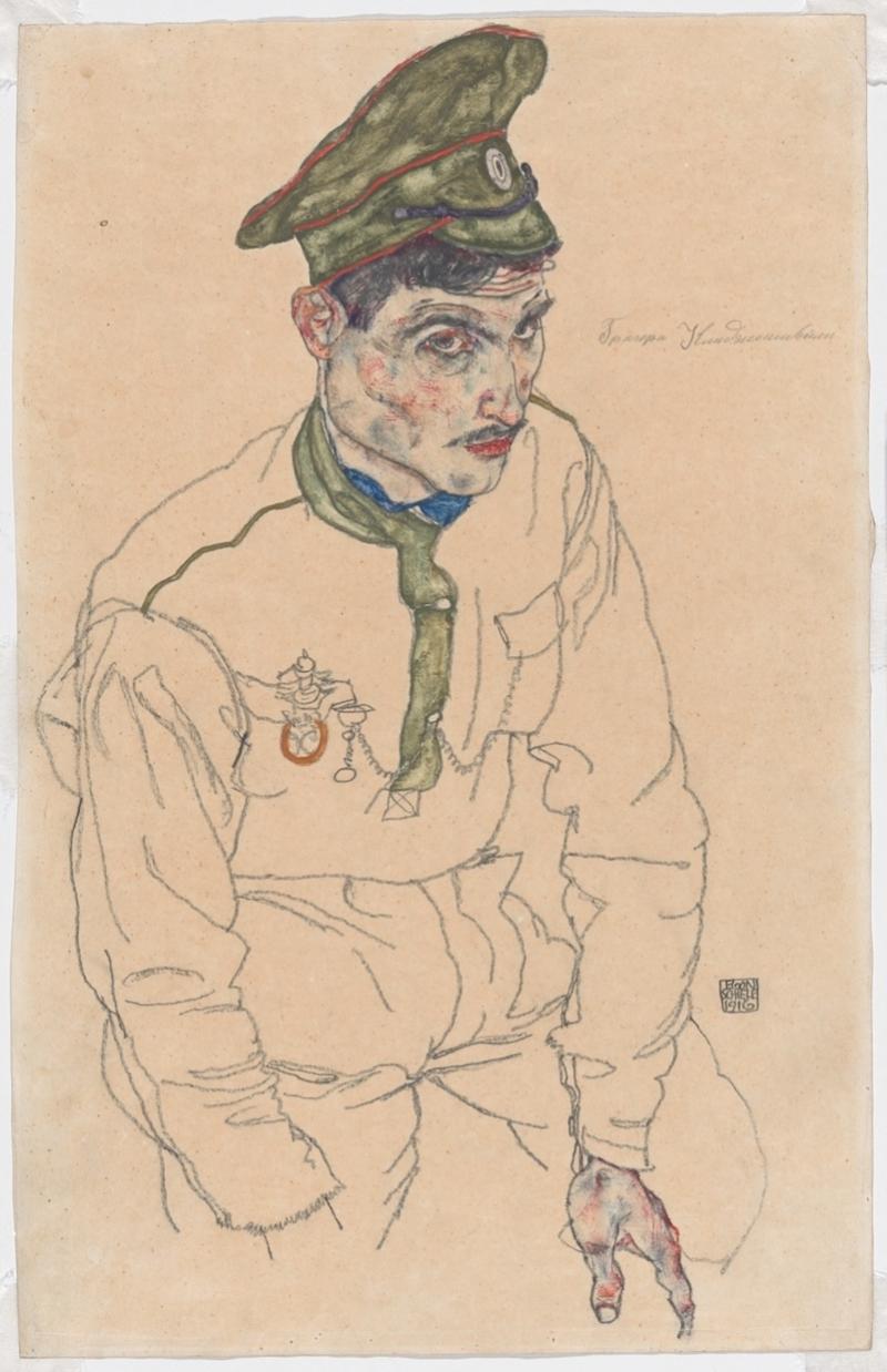 Egon Schiele, Russian Prisoner of War, 1916, watercolor and graphite, The Art Institute of Chicago.