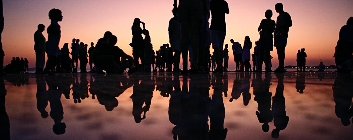 People Reflection Dusk Water